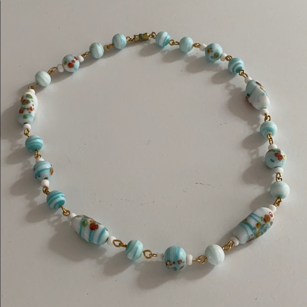 Painted bead necklace